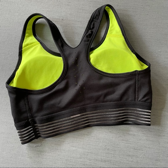 Nike Dri-fit Sports Bra -black Neon yellow/green S - Picture 4 of 9